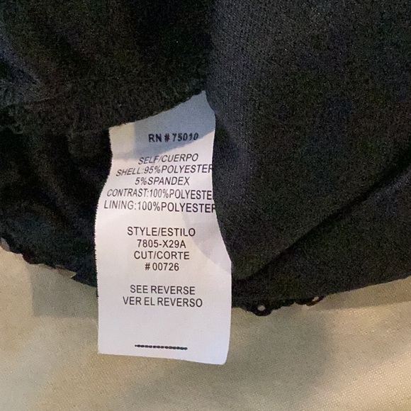 Jodi Kristopher Black & Gold Sequin Dress w/ Low Back w/ Large Black Bow - Picture 11 of 11